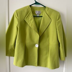 Talbots Women's Lime Green Blazer - Size 6